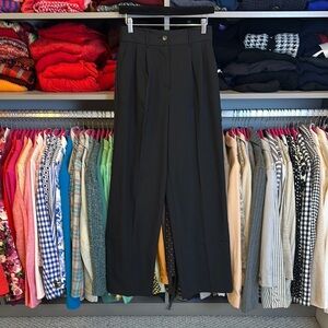 The Workshop black elastic back 4 pocket wide leg trousers size S NWT